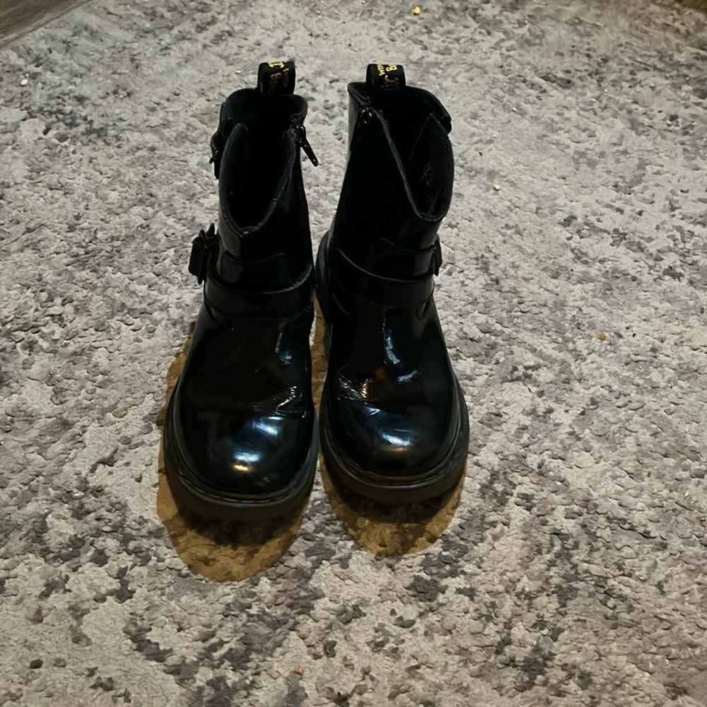 Doc Dr. Martens "Blip" Black Moto Leather Boots